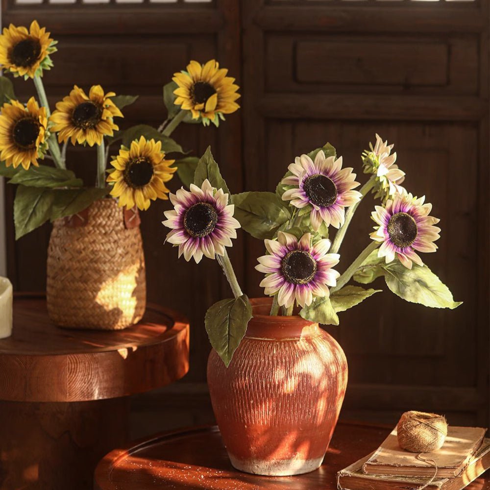 One-Head Artificial Sunflower Stem 19.7" Tall by RusticReach