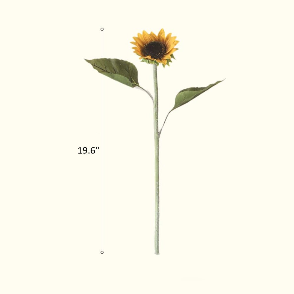 One-Head Artificial Sunflower Stem 19.7" Tall by RusticReach