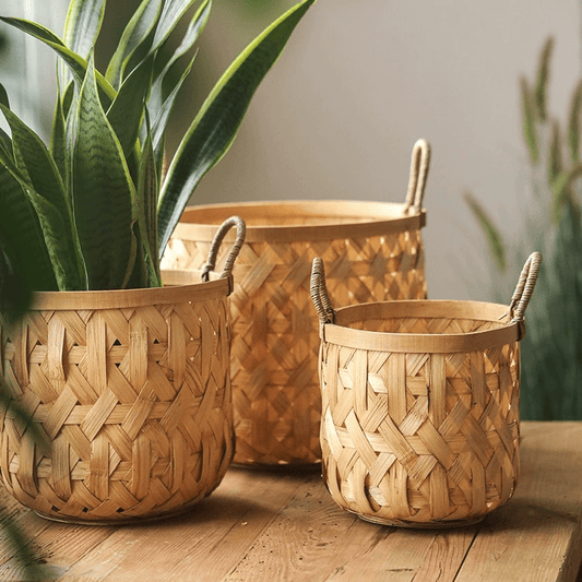 Bamboo Woven Storage Basket by RusticReach
