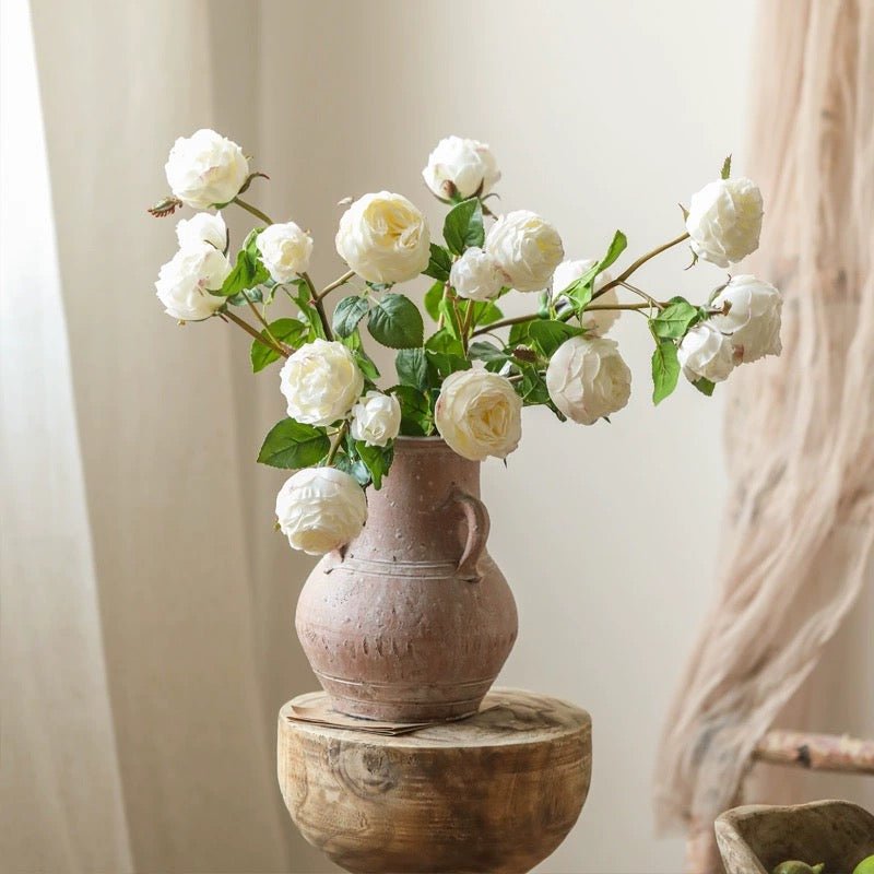 White Cabbage Rose Stem 20.8" Tall by RusticReach