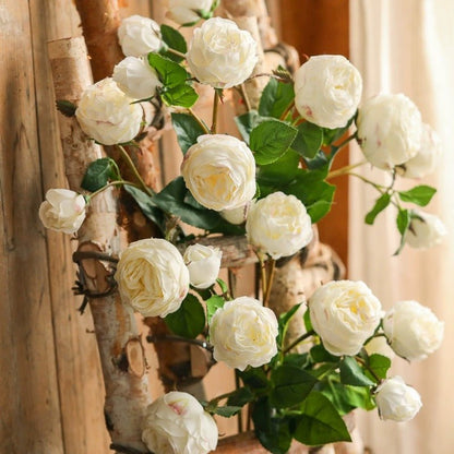 White Cabbage Rose Stem 20.8" Tall by RusticReach