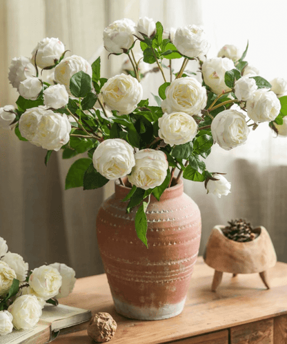 White Cabbage Rose Stem 20.8" Tall by RusticReach