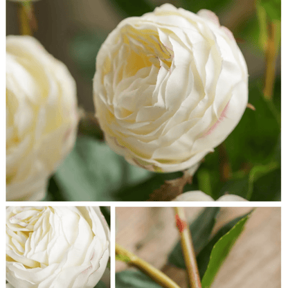 White Cabbage Rose Stem 20.8" Tall by RusticReach