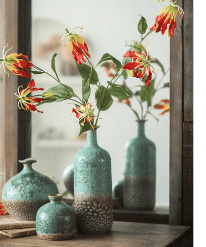 Faux Fire Lily Stem 31.9" Tall by RusticReach