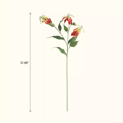 Faux Fire Lily Stem 31.9" Tall by RusticReach