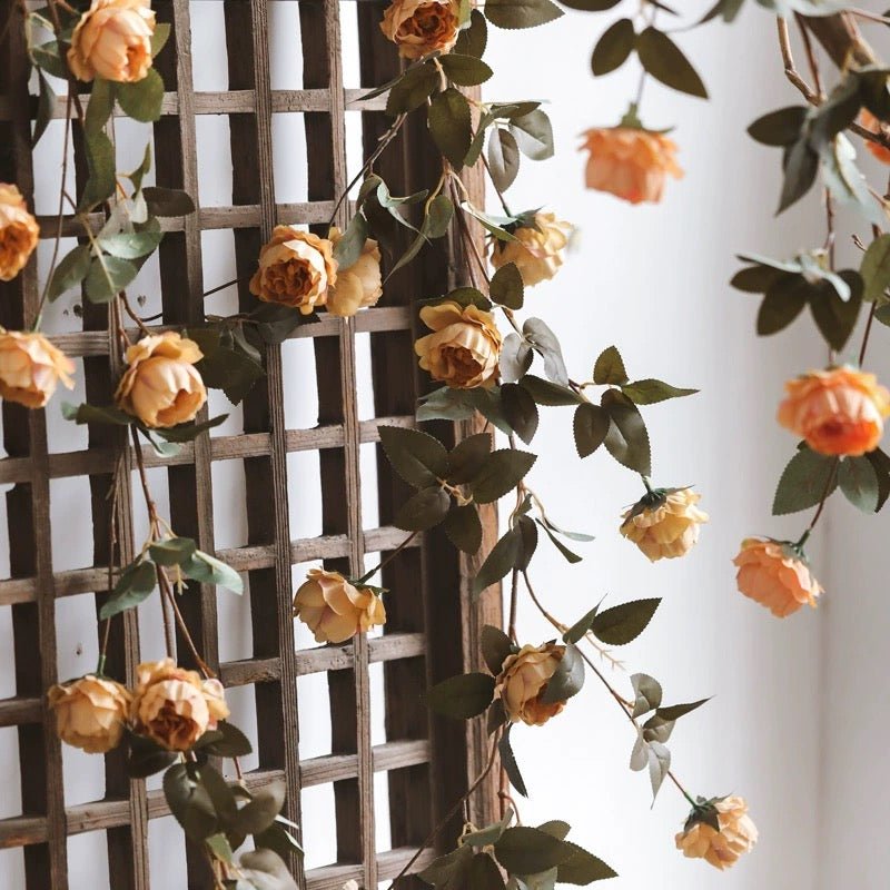 Artificial Small Peony Flower Vine 65" Long by RusticReach