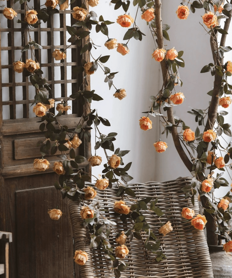 Artificial Small Peony Flower Vine 65" Long by RusticReach