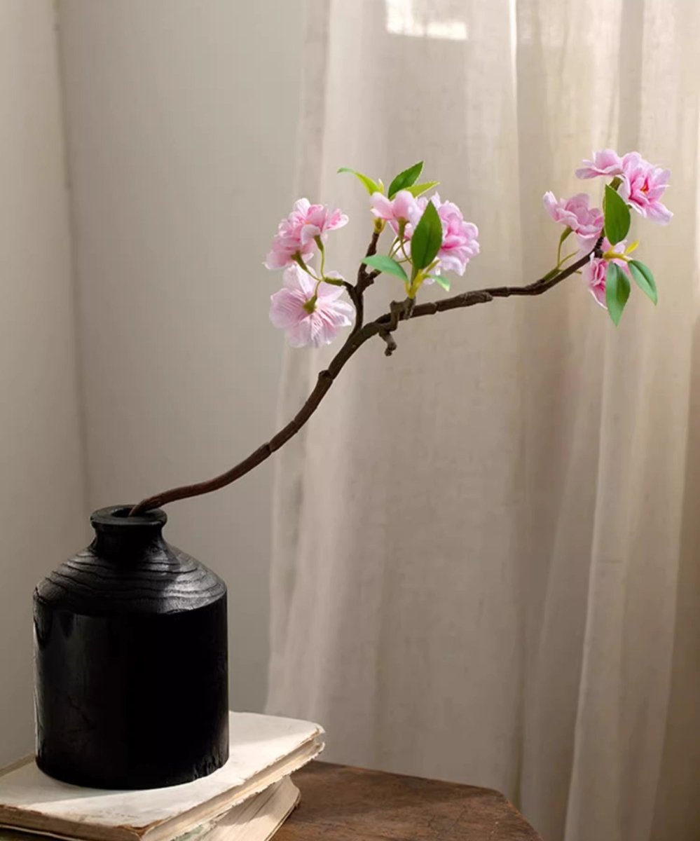 Small Peach Blossom Flower Stem 16.5" Tall by RusticReach