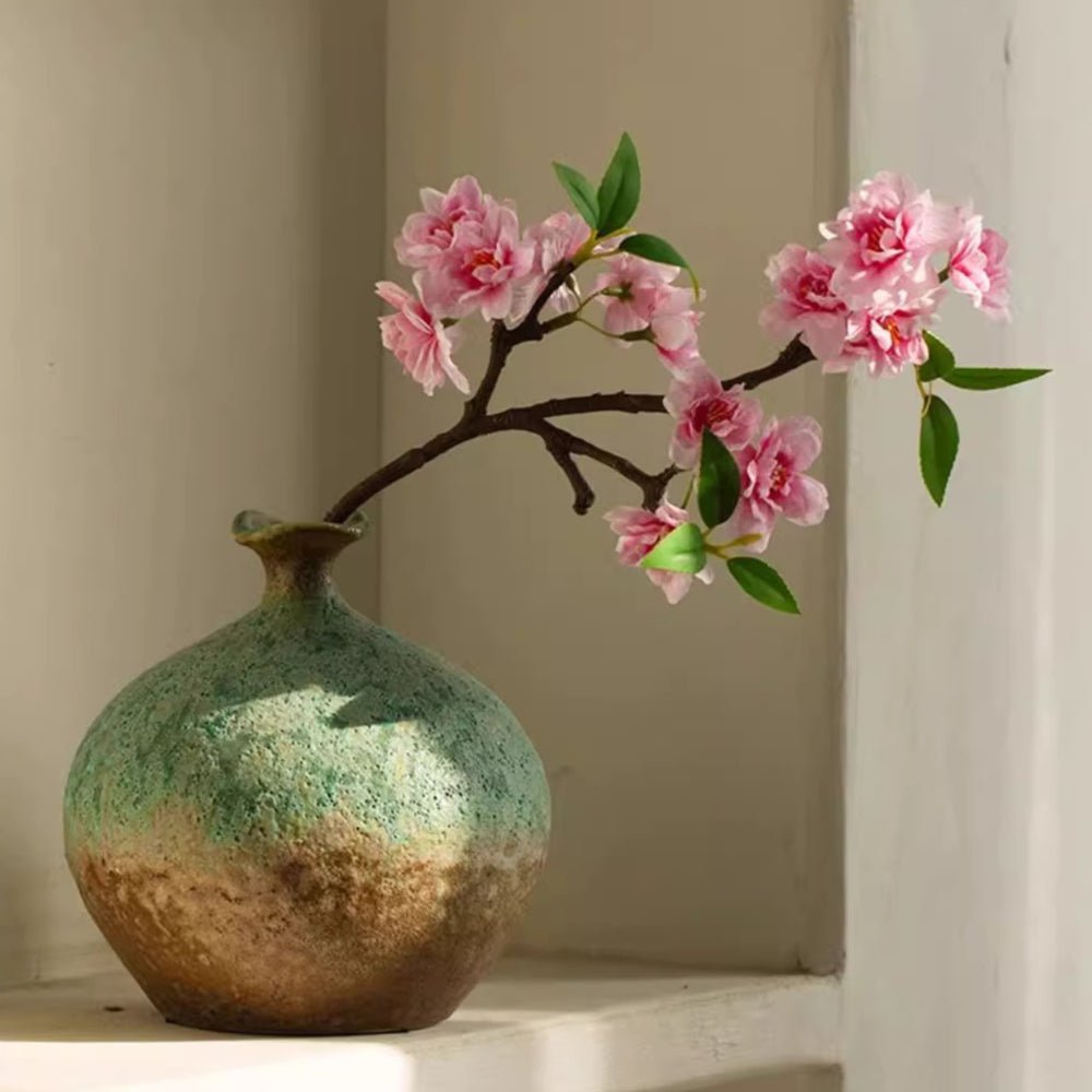 Small Peach Blossom Flower Stem 16.5" Tall by RusticReach
