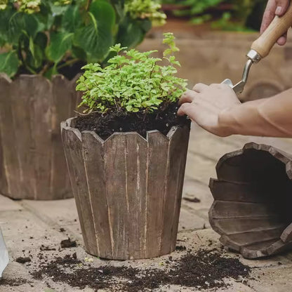 Spliced Solid Wood Planter Round by RusticReach