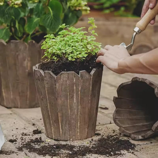 Spliced Solid Wood Planter Round by RusticReach