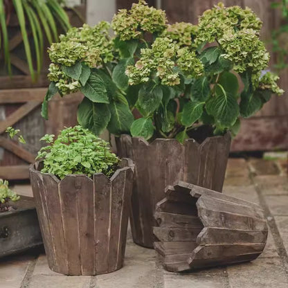 Spliced Solid Wood Planter Round by RusticReach