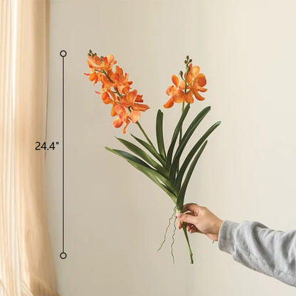 Faux Vanda Orchid Stem 24" Tall by RusticReach