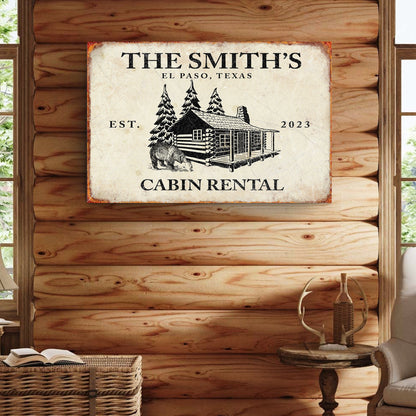Bear Cabin Sign II by Tailored Canvases