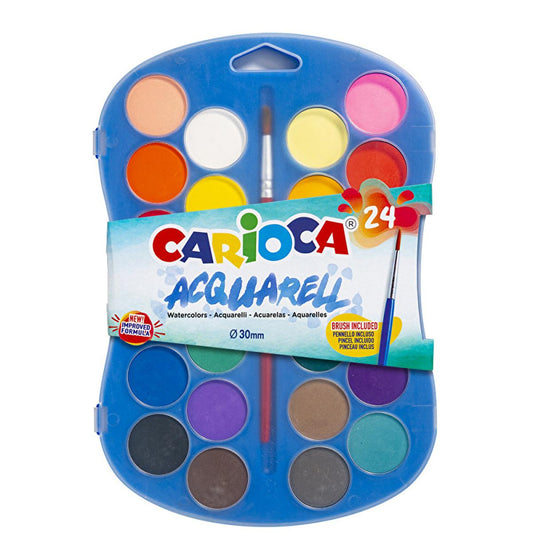 Carioca 24-piece washable watercolor paint set for kids