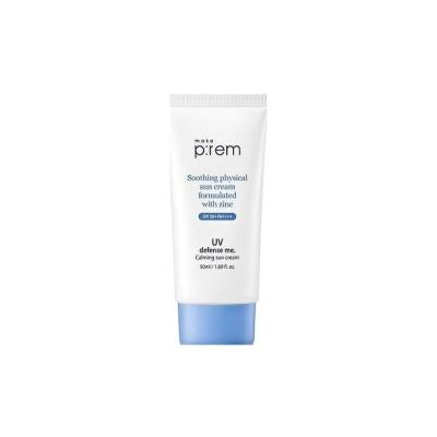 Make Prem UV Defense Me Calming Sun Cream SPF50+ PA++++ - Vegan, Mineral Sunscreen Cream for Sensitive Skin by Beauty Care Bag