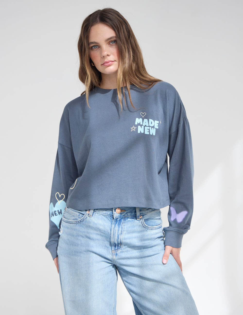 Made New Cropped LS Women's Tee by Elevated Faith