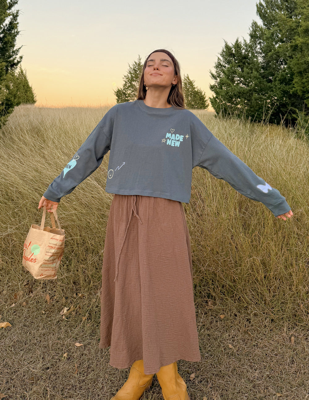 Made New Cropped LS Women's Tee by Elevated Faith