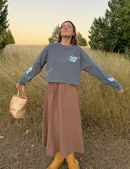 Made New Cropped LS Women's Tee by Elevated Faith