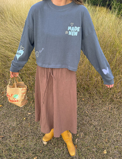 Made New Cropped LS Women's Tee by Elevated Faith