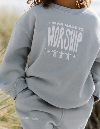 Made To Worship Kids Crewneck by Elevated Faith