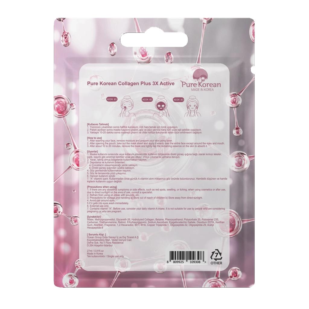 Pure Korean Collagen Plus 3x Active Face Mask by Beauty Care Bag