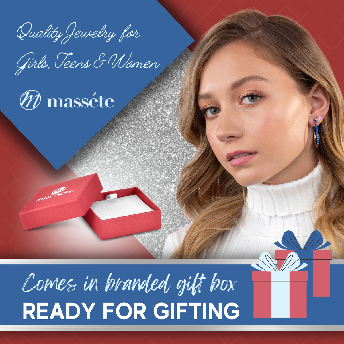 MASSETE Sterling Silver 925 Pave CZ Simulated Diamond Leverback Earrings Dangle by Massete