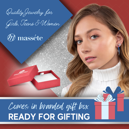 MASSETE Sterling Silver 925 Simulated Diamond Stud Post Earrings Bezel Set by Massete