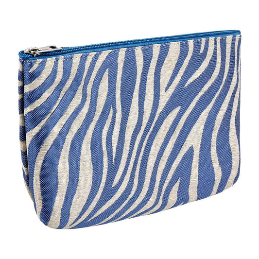 Eklips Blue Zebra Makeup Bag with Zipper by Beauty Care Bag