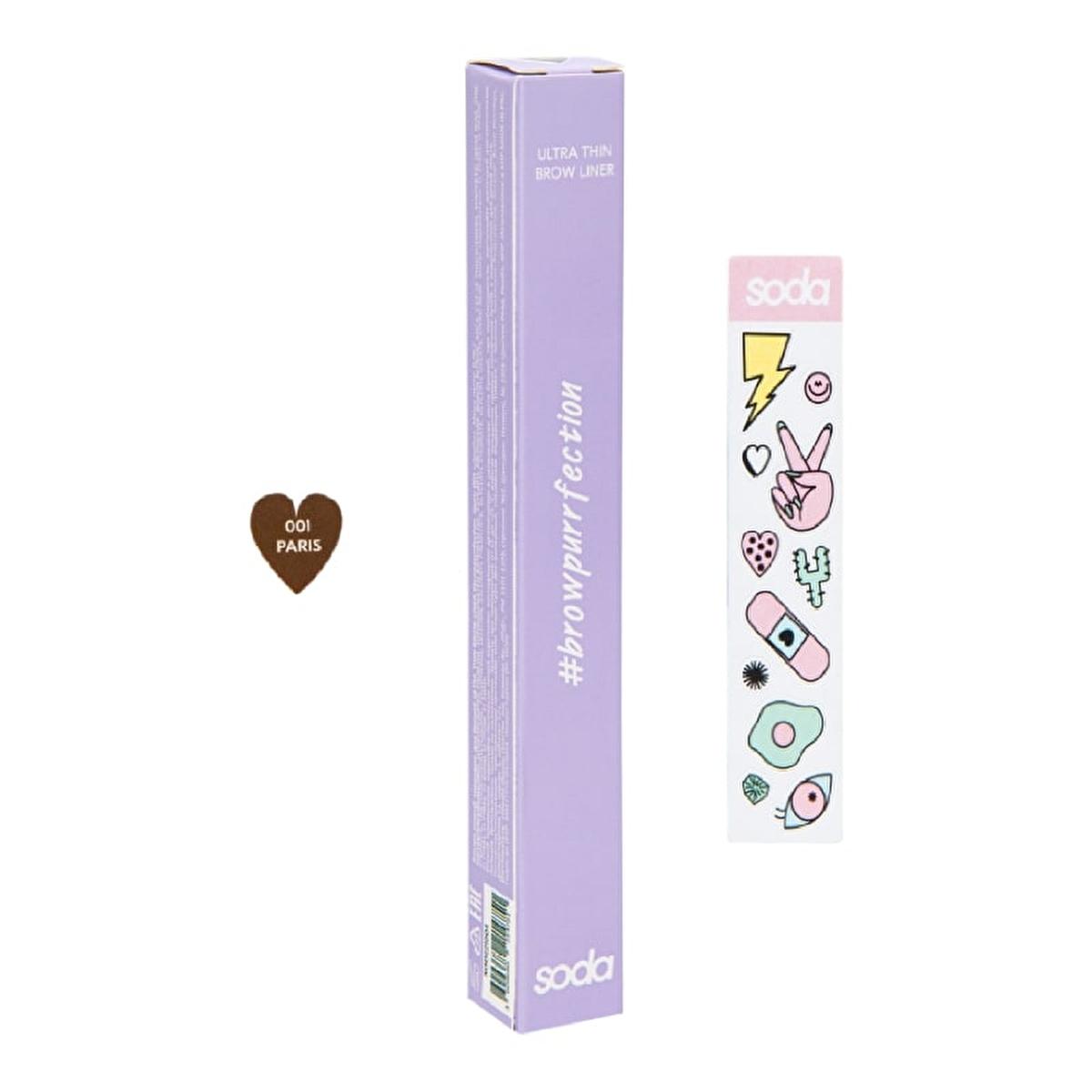 Soda Ultra Thin Brow Liner - Precise Eyebrow Definition, Long-Lasting, Natural Shades by Beauty Care Bag