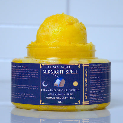 Midnight Spell foaming sugar scrub with amber and black cherry scent