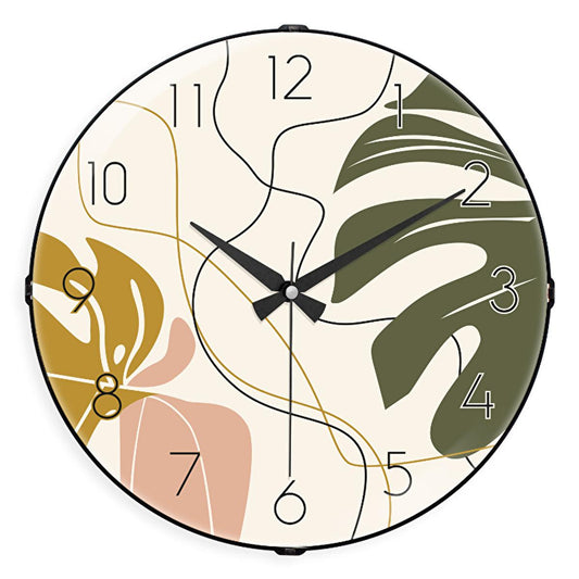 Muyika 36cm Silent Sweep Wall Clock with Bombe Glass Front - Modern Home Decor by Beauty Care Bag