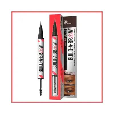 Maybelline Build-A-Brow 2-in-1 Eyebrow Pen & Setting Gel - Ash Brown: Shape, Define & Set Brows for a Lasting, Natural Look by Beauty Care Bag