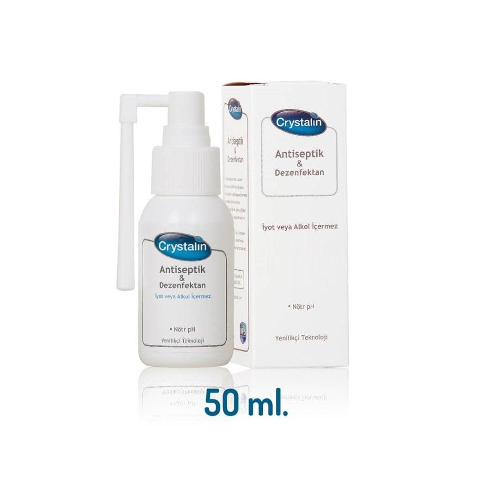 Crystalin Antiseptic & Disinfectant Solution 50ml - Neutral pH, Alcohol-Free, Gentle on Skin by Beauty Care Bag
