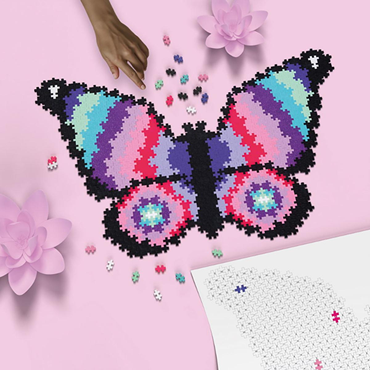 Plus Plus 800-Piece Butterfly Jigsaw Puzzle for Kids - Educational Toy for Creative Play and Problem-Solving Skills by Beauty Care Bag