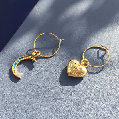 Crystal Moon Earrings by Yellow Athena