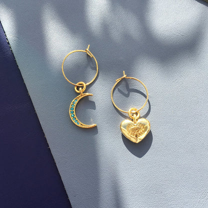 Crystal Moon Earrings by Yellow Athena