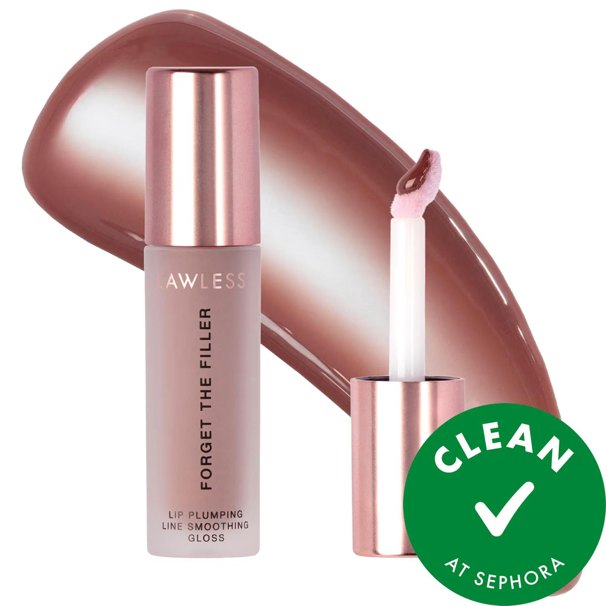 Forget The Filler: Lip Plumper - Clinically Proven Line Smoothing Gloss for Hydrated, Fuller Lips (Vegan & Cruelty-Free) by Beauty Care Bag