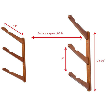Triple Surfboard Wall Rack | Bamboo Rack Perfect for Surf, Wakeboards, Snowboards, Skateboards by COR Surf