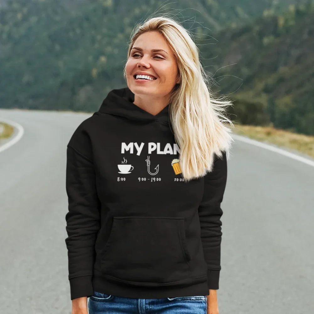 My Fishing Plan Unisex Hoodie by Outdoorzees