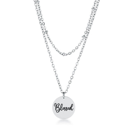 Avera Delicate Silver Plated Necklace Blessed Pendant by Avera Group