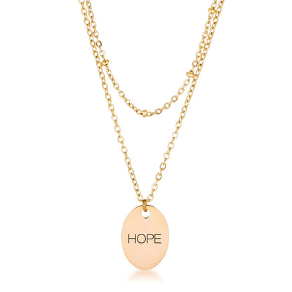 Avera Double Chain Hope Necklace In Radiant Gold by Avera Group