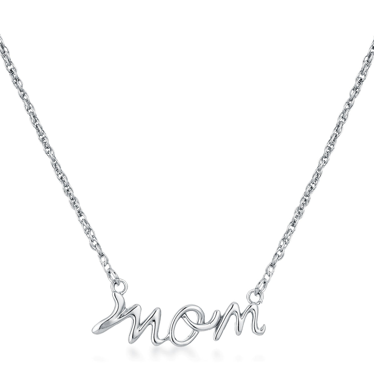 Avera Mom Script Necklace In Pink Finish by Avera Group