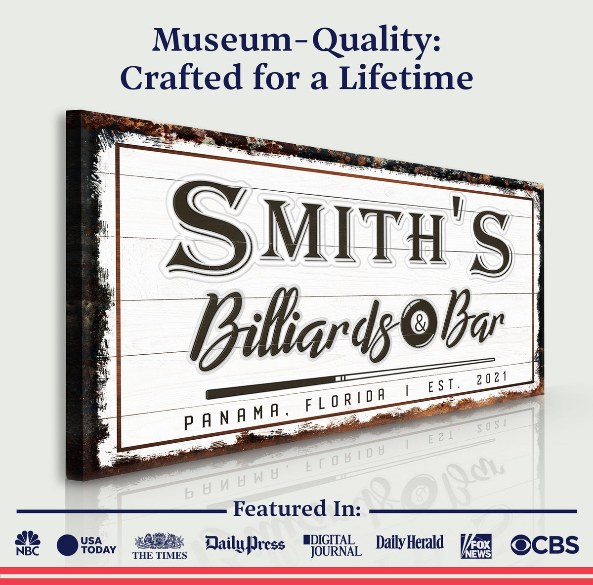 Billiards And Bar Sign by Tailored Canvases