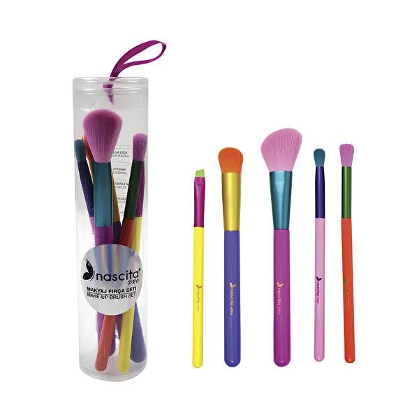 Nascita 5-Piece Makeup Brush Set - Essential Beauty Tools for Precise Application by Beauty Care Bag