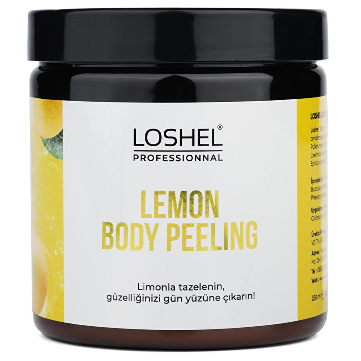 Loshel Body Peeling Limon 250 ml - Exfoliating Body Scrub with Shea Butter & Coconut Oil by Beauty Care Bag