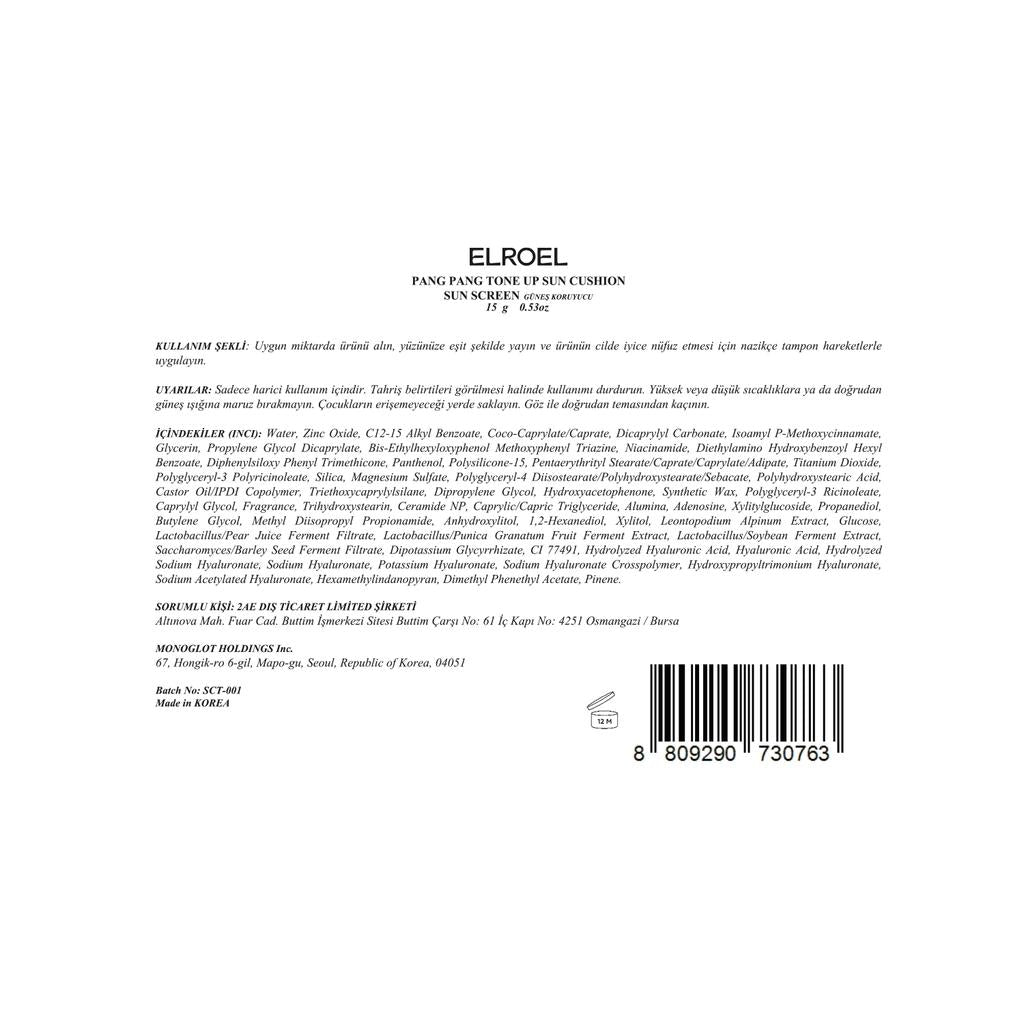 Elroel Pang Pang Tone Up SPF 50+ Sun Cushion 25g by Beauty Care Bag