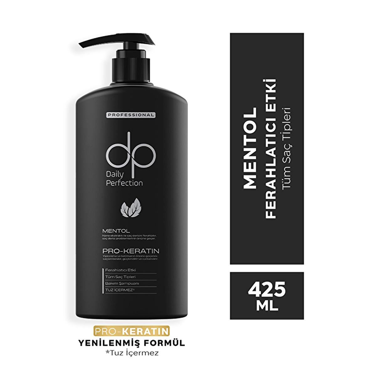 Dp Menthol Shampoo 425ml - Refreshing, Salt-Free Formula for Hair Strengthening & Scalp Health by Beauty Care Bag