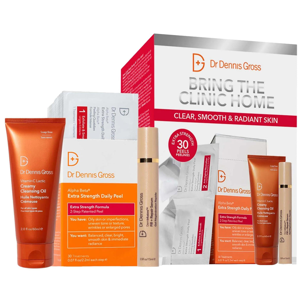 Dr. Dennis Gross: Alpha Beta¨ Extra Strength Daily Peel Kit - Exfoliate, Brighten & Renew Skin. Vegan, Cruelty-Free Skincare by Beauty Care Bag