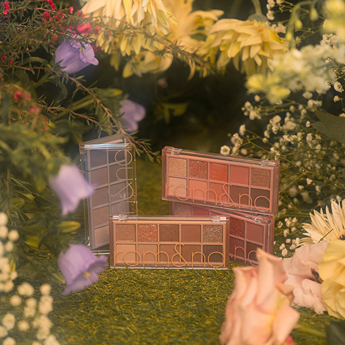 rom&nd Dreamy Lilac Garden Eyeshadow Palette: Create Stunning Eye Looks with Matte & Shimmer Shades, High Pigment Korean Eye Makeup by Beauty Care Bag